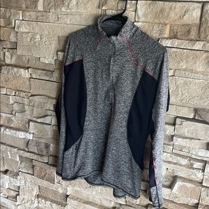 Athleta Navy three quarter zip.